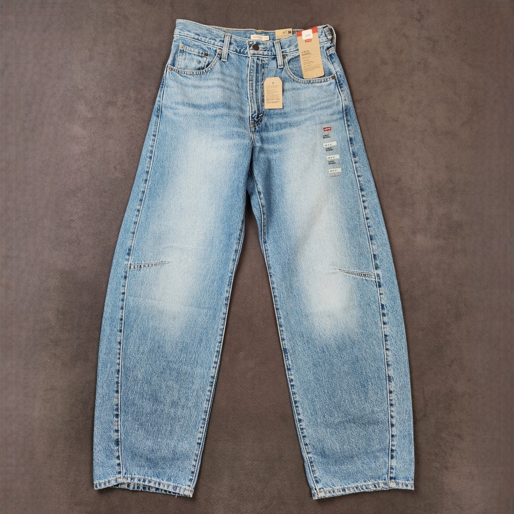 Levis Cinch Barrel Jeans Womens 28 Light Wash Denim High Rise Wide Leg